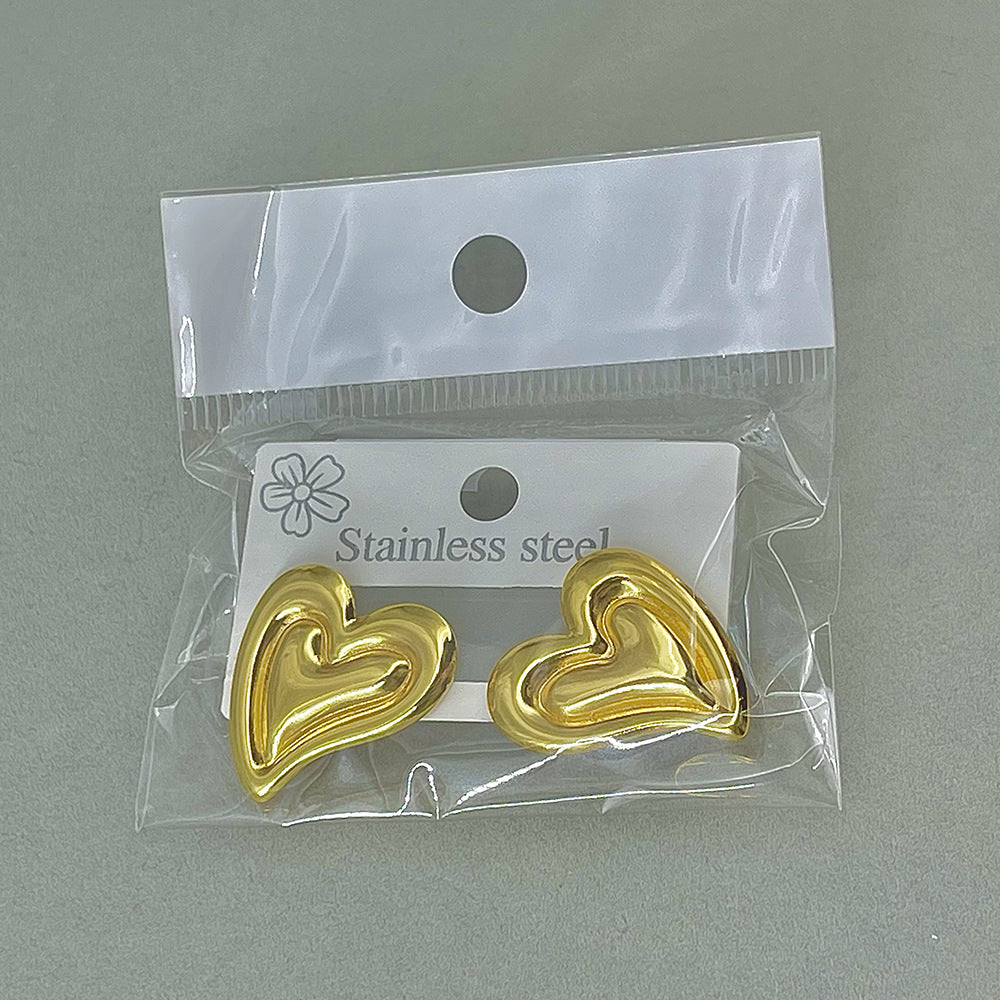 High-grade Fashionable Personalized Starfish Geometric Heart Shape Stud Earrings