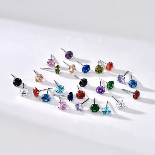 Fashion Zircon Twee Birthday Sier Sterling Earrings