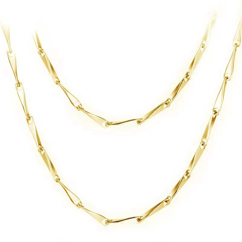 Women's Sterling Sier Melon Seeds Chain Water Necklaces