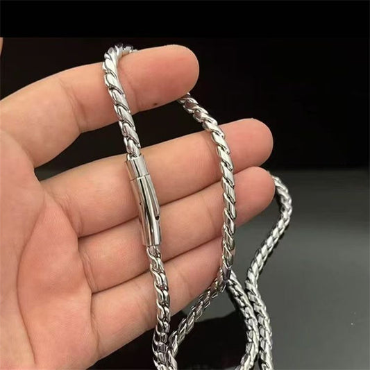 Men's Twisted Scale Keel Titanium Steel Domineering Stainless Necklace