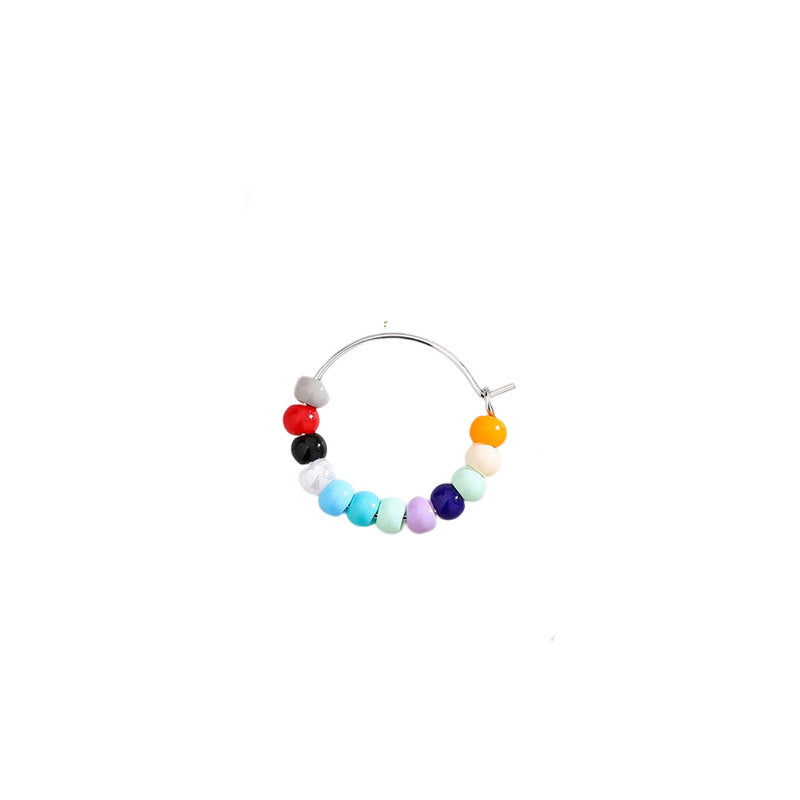 Beads Ear White Female Simple Style Irregular Earrings