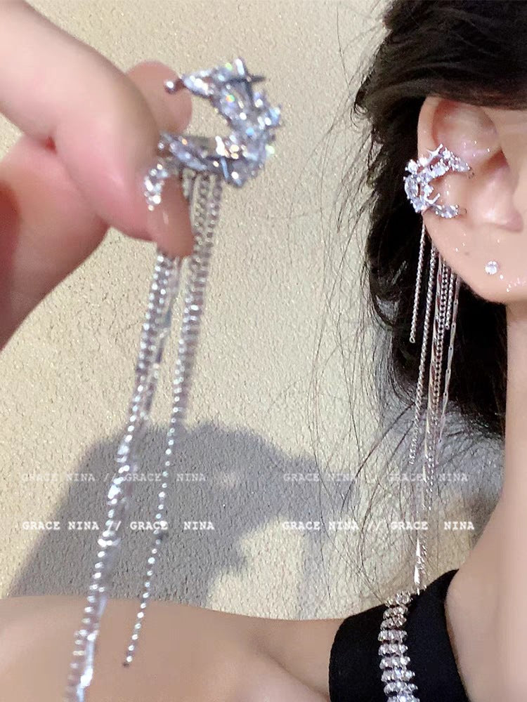 Wings Female Light Luxury Temperament Personality Sweet Cool Face Ear Clip