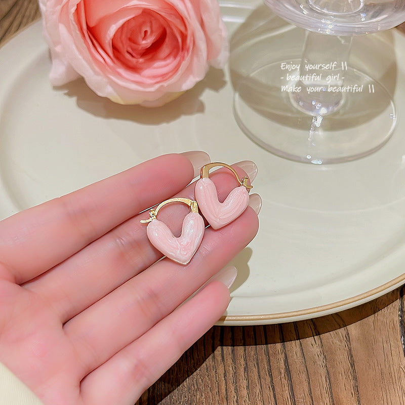 Boucles d'oreilles d'oreille d'amour glacées goutte à goutte de conception avancée