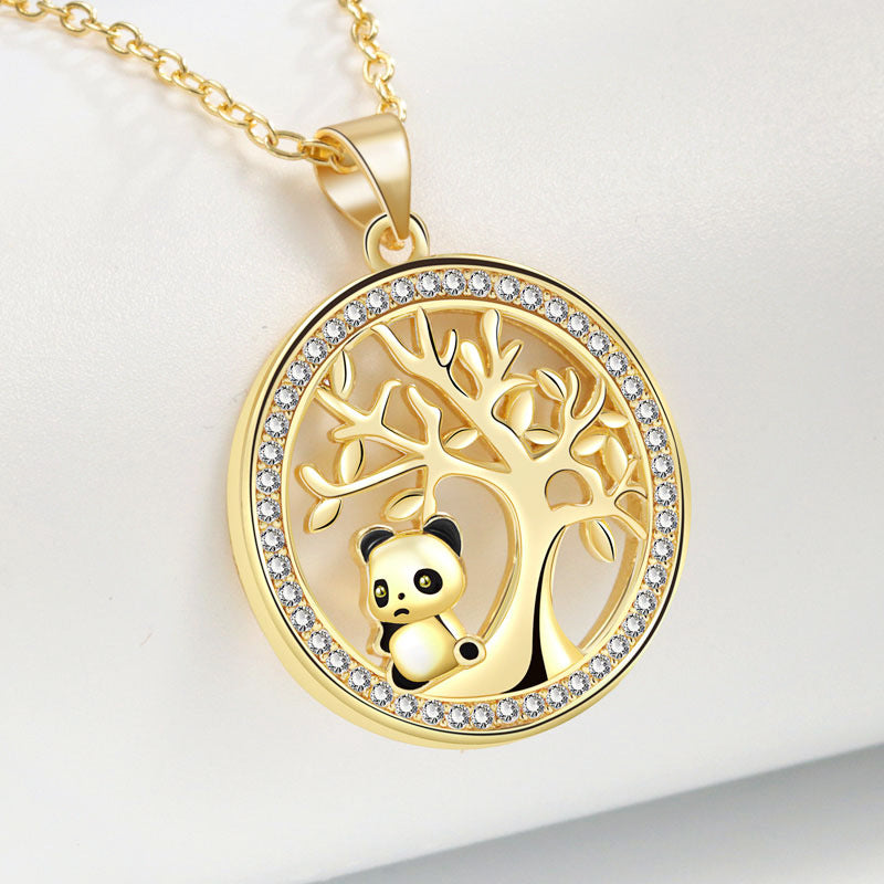 Women's Treasure Panda Tree Of Life Long Necklaces