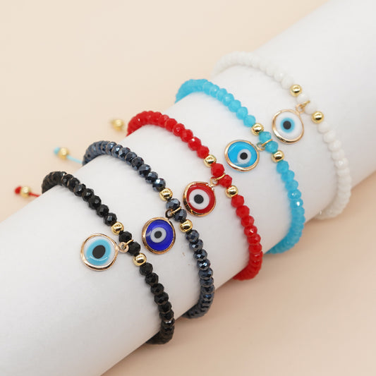 Women's Style Creative Design Color Crystal Turkish Evil Bracelets