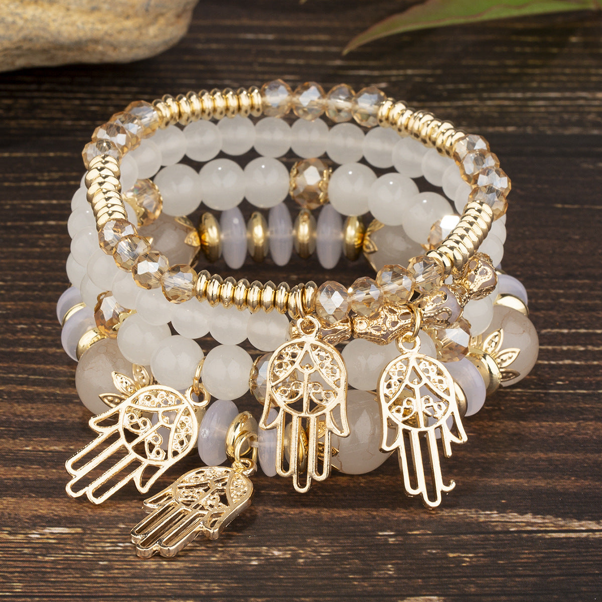 Women's Bohemian Creative Jewelry Palm Crystal Beaded Bracelets