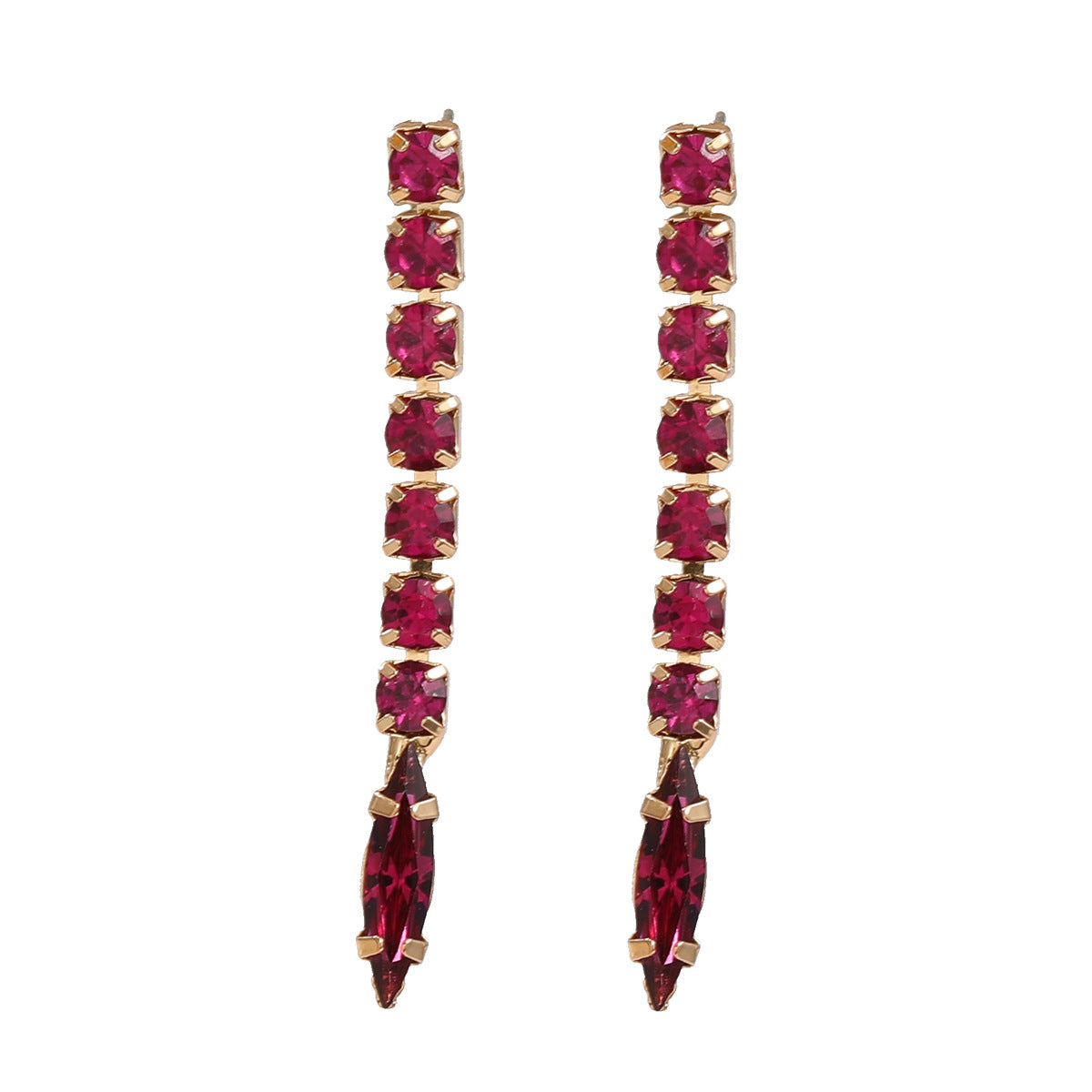 Stylish Colored Diamond Alloy Long Party Earrings