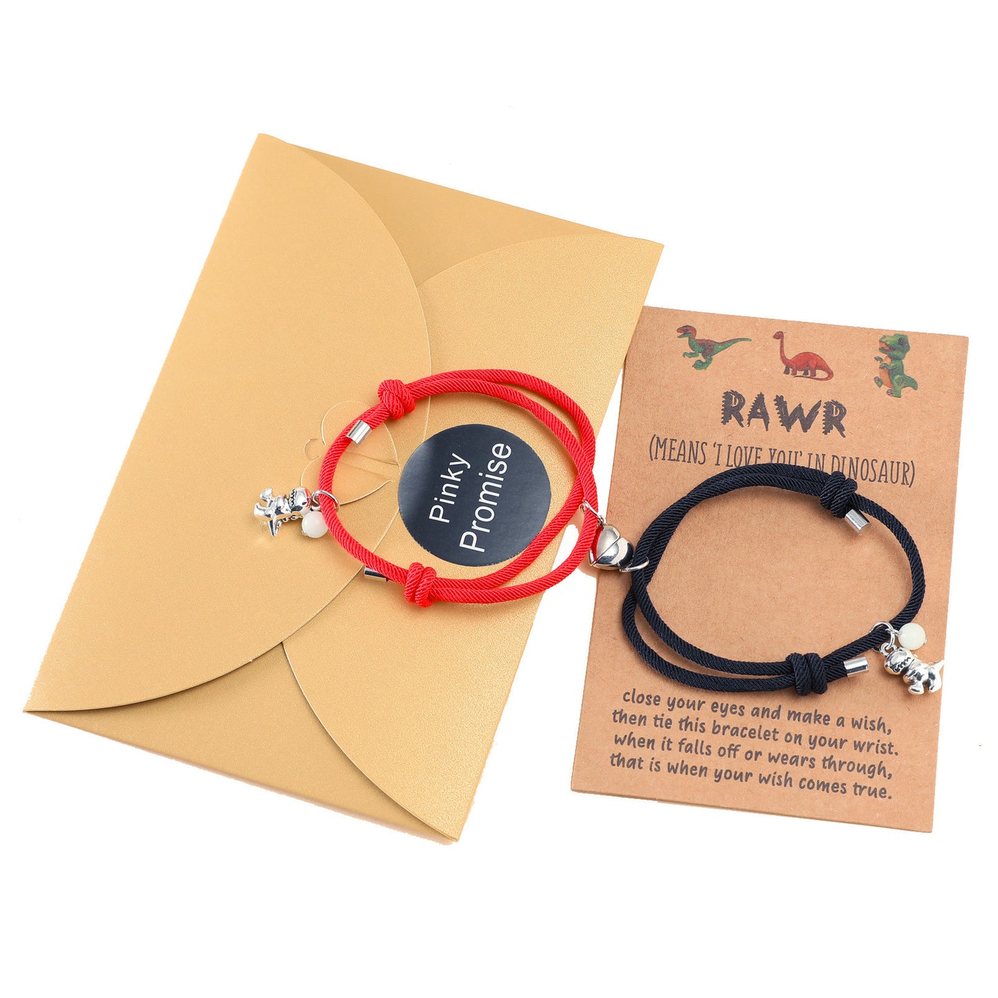 Damen-Schmuck mit magnetischer Schnalle, personalisierte dreidimensionale kleine Dinosaurier-Armbänder