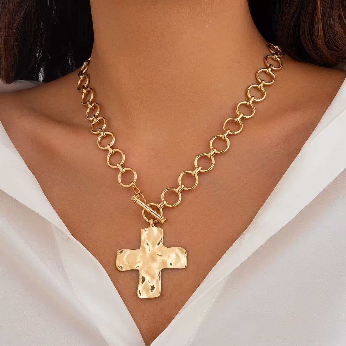 Creative Exaggerated Personalized Cross Geometric Metal Earrings