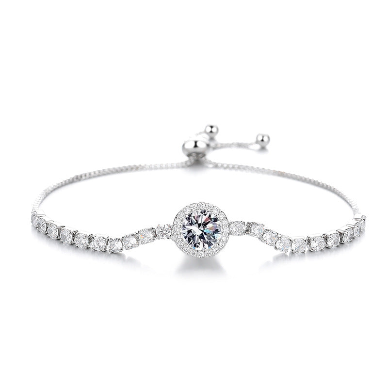 Women's Minority French Pull-out 2 Karat Round Bag Zircon Personalized Fresh Bracelets