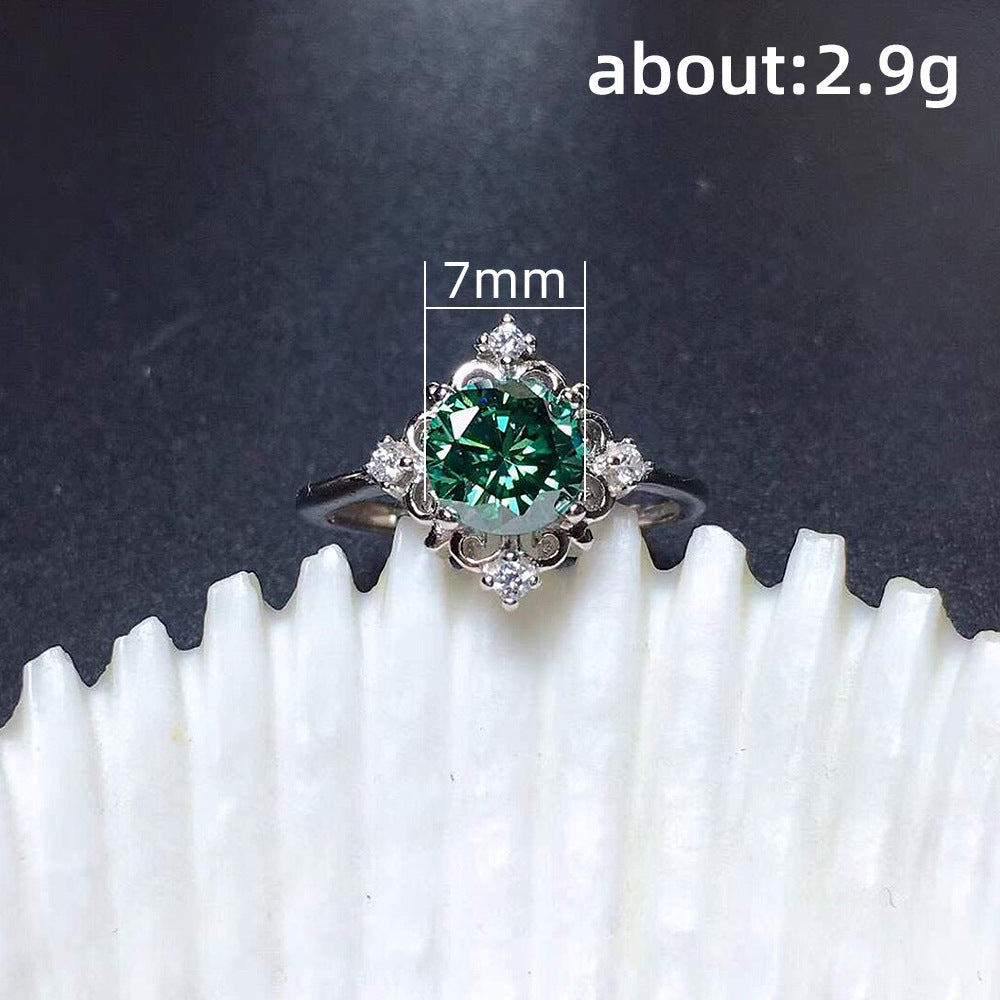 Bagues populaires en Zircon vert incrusté de grand-mère pour femmes