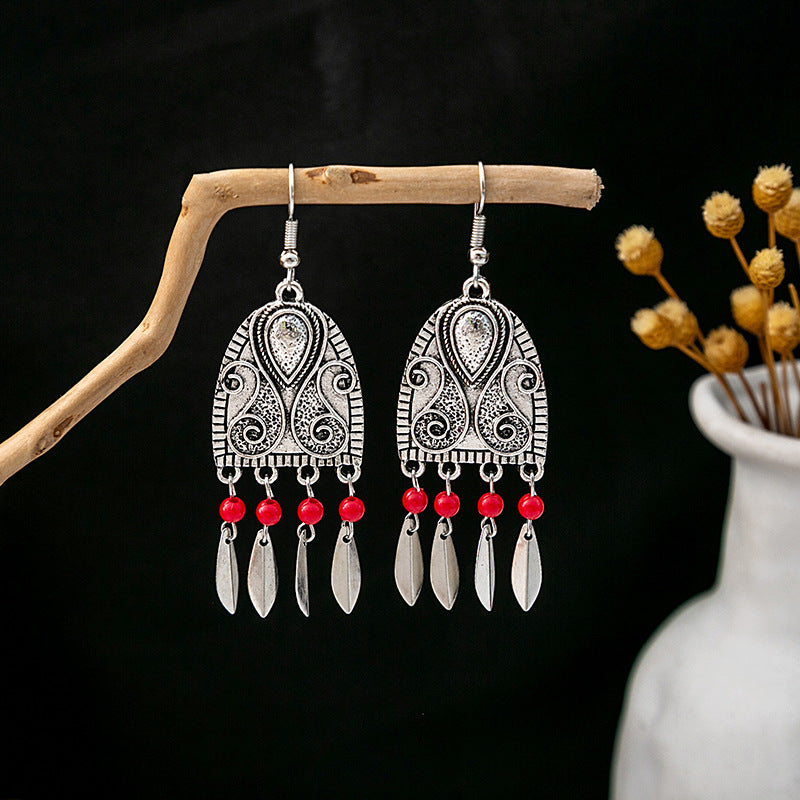 Tassel Turquoise Retro Minority Ethnic Style Earrings