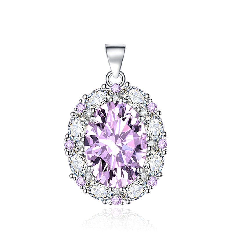 Popular Big Diamond Purple Zircon Colored Gems Jewelry Set