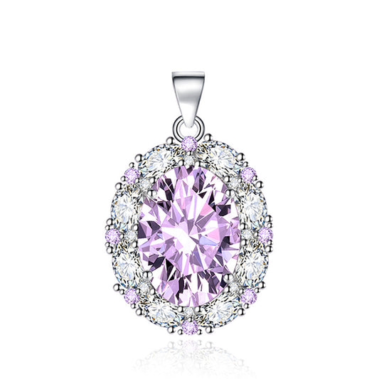 Popular Big Diamond Purple Zircon Colored Gems Jewelry Set