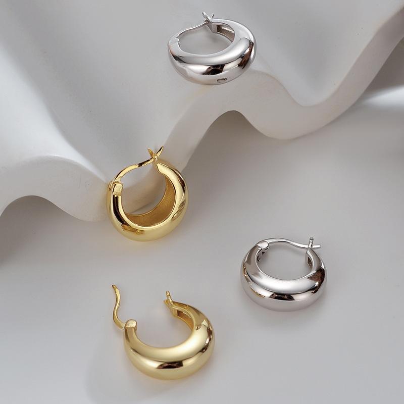 Simple Glossy Circle Clip Design Round Popular Ear Buckle