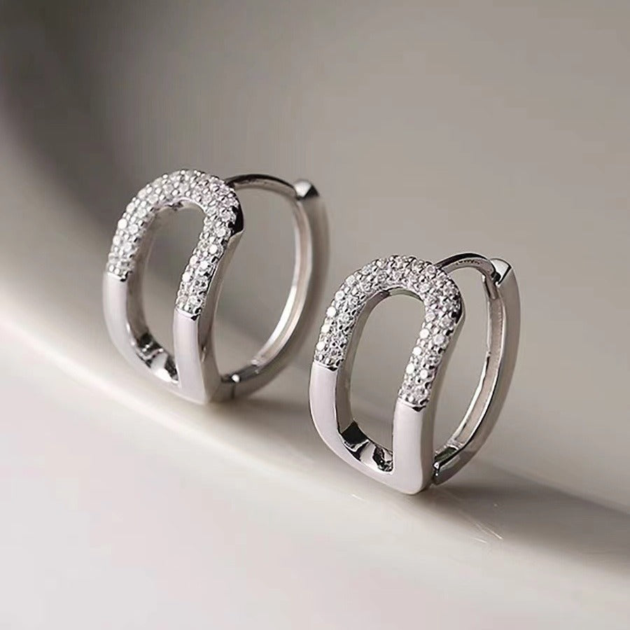 Clip Hollow Jeweled Personal Korean Style Everyday Joker Cold Exquisite Ear Buckle