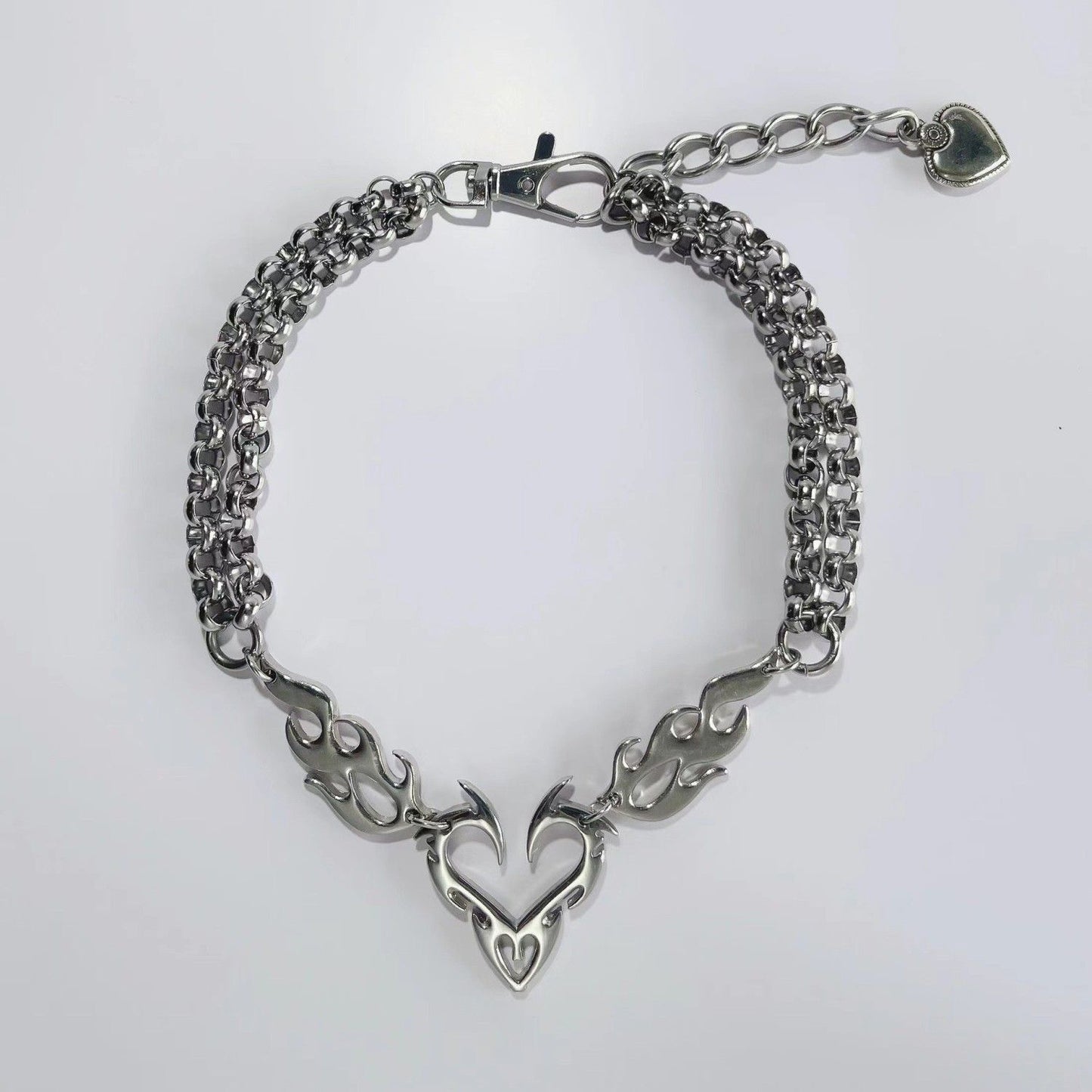 Women's & Men's Hollow Flame Totem Love Street Personalized Clavicle Chain Necklaces