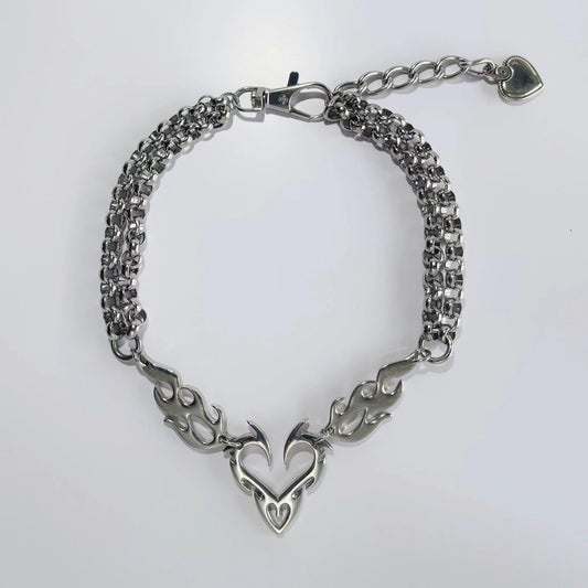Women's & Men's Hollow Flame Totem Love Street Personalized Clavicle Chain Necklaces