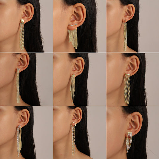 Boucles d'oreilles en cuivre à longues franges exagérées, tempérament d'été