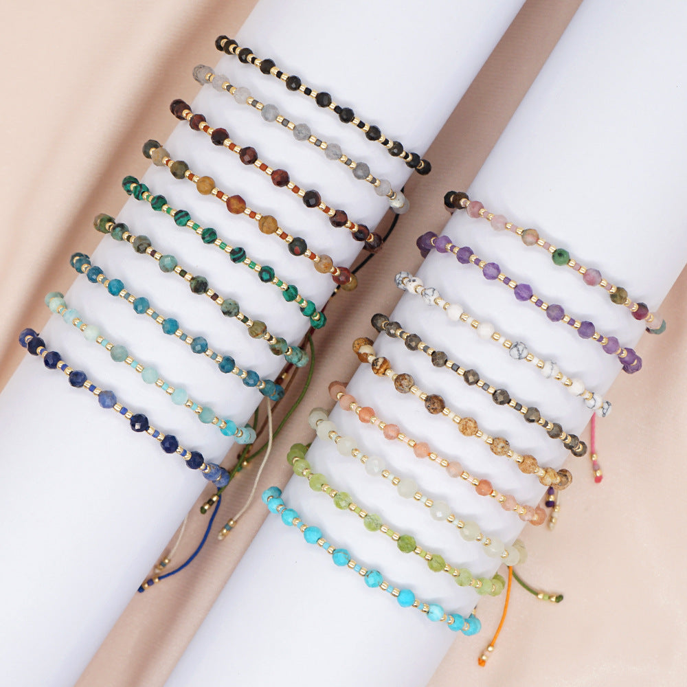 Bracelets en corde d'amitié pour femmes, Style bohémien, perles de pierre de personnalité, vente directe