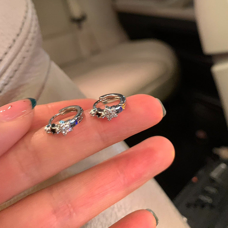 Clip Female Light Luxury Minority Design Five-pointed Star Temperament Twin Ear Buckle