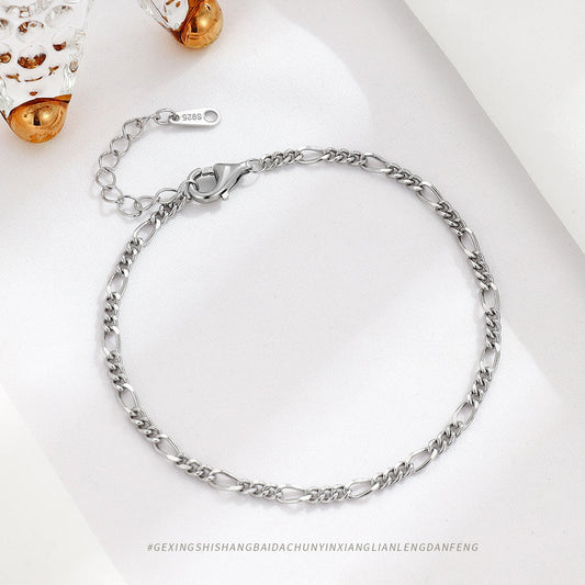 Damen-Armbänder „Sier Temperamental Simple Curb Personalized Minority High Sense Ornament“.