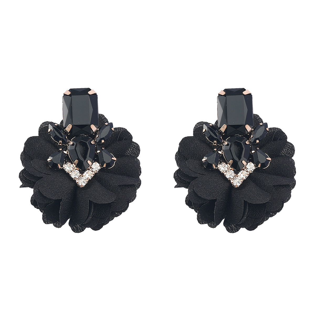 Women's Alloy Fabric Flower For Retro Elegance Earrings