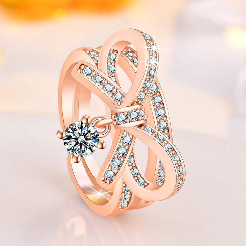 Women's Drop-shaped Open Rose Gold Light Luxury Rings