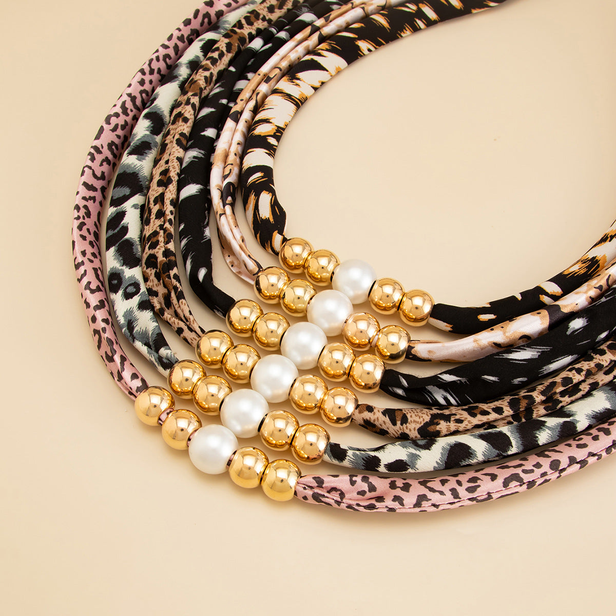 Leopard Print Silk Scarf Flannel Knotted Female Creative Imitation Necklace
