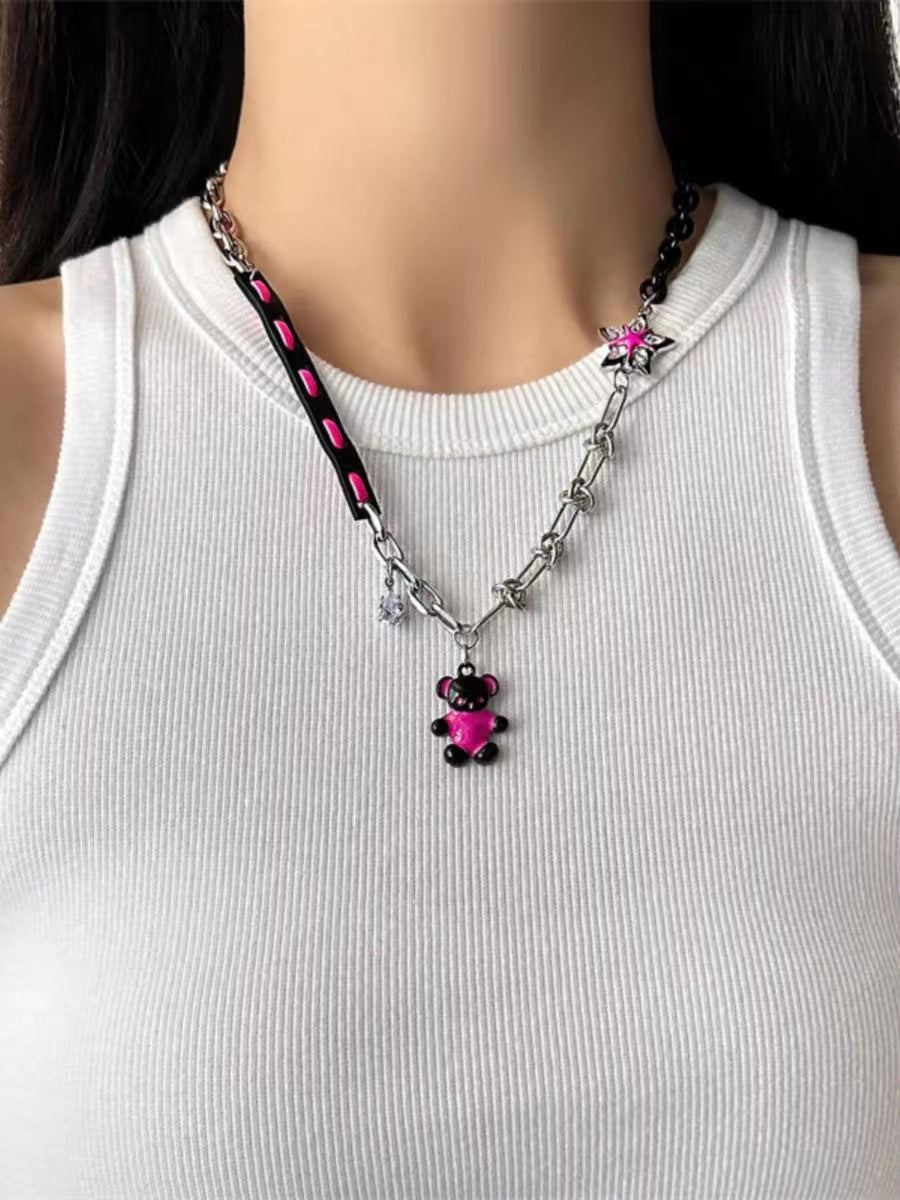 Women's Style Pink Pendant Beaded Light Luxury Necklaces