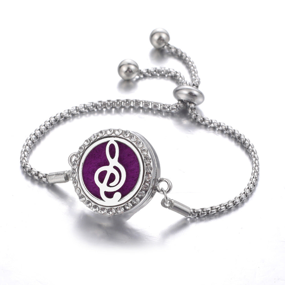 Steel Hollow Oil Lucky Tree Open Box Bracelet