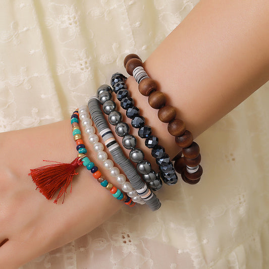 Bracelets de perles en bois de micro perles de verre de bohème