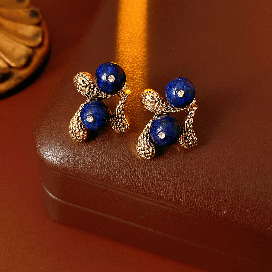 Women's Drop Flower Ear Fashion Vintage Court Style Jewelry Set