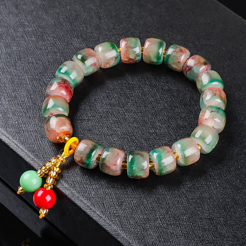 Flower Crack Barrel Beads Crystal Small Bracelets