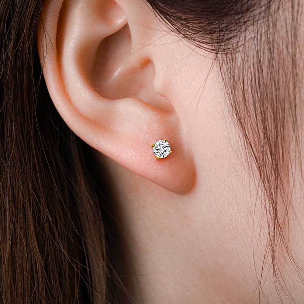 Women's & Men's Hip Hop Zircon Round Fashion Temperament Earrings