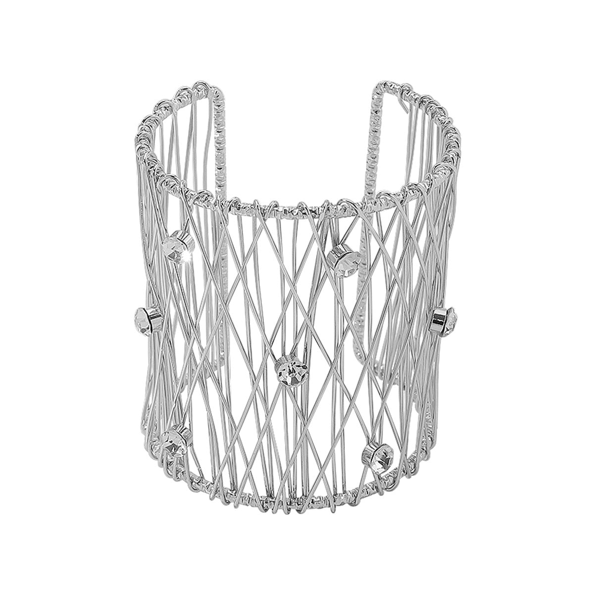 Women's Exaggerated Metal Texture Iron Wire Open Wide Bracelets