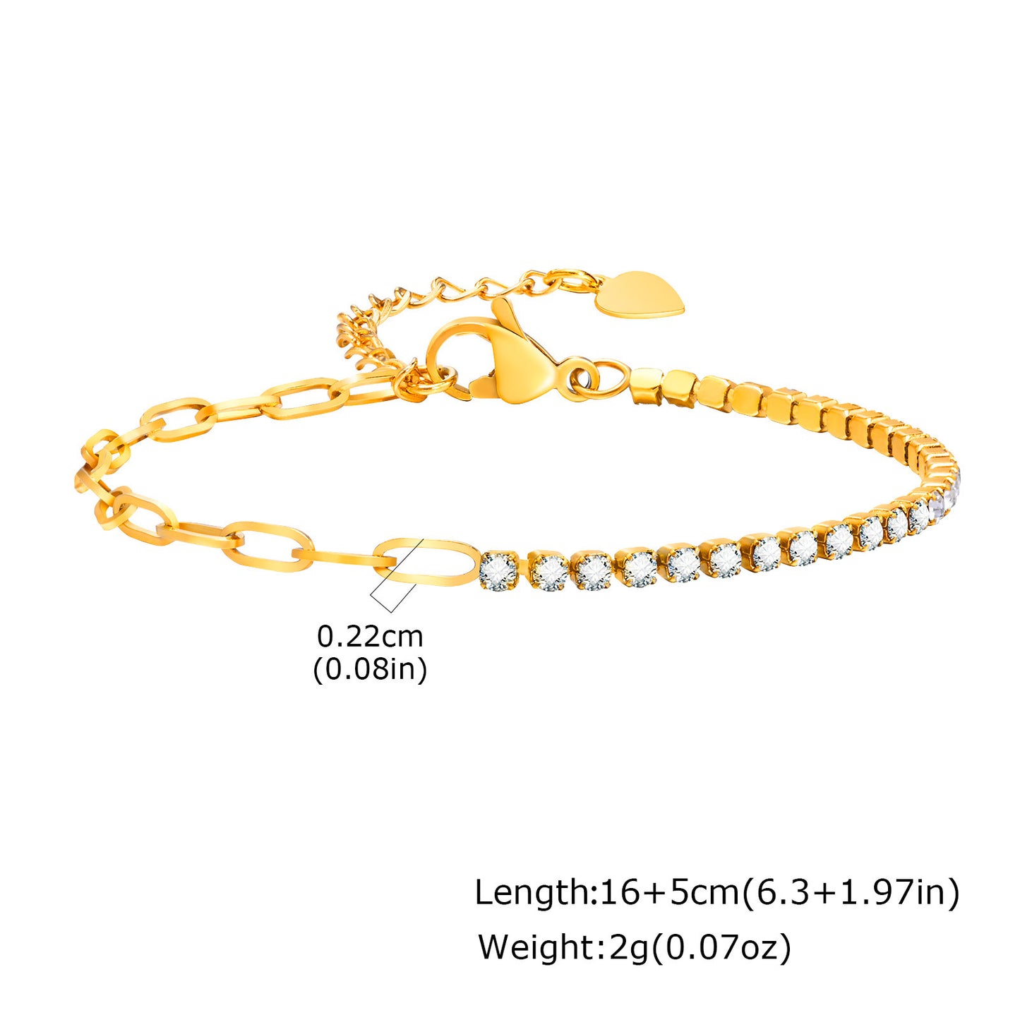 Women's Stainless Steel Zircon Flower Butterfly Full Bracelets