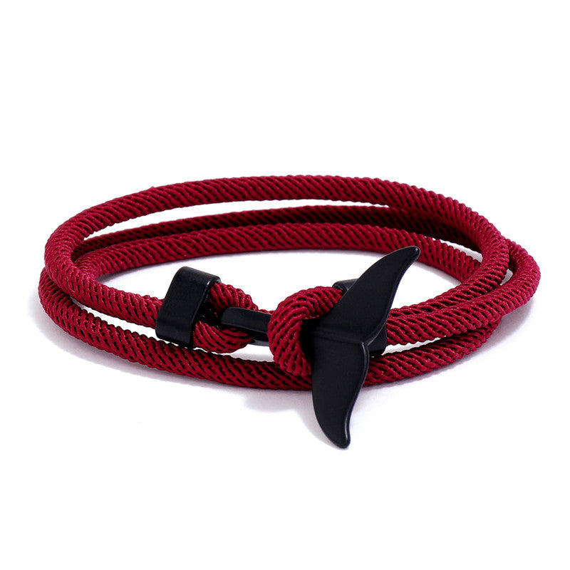 Women's & Men's & Ocean Series Boat Anchor Style Whale Tail Braided Rope Bracelets