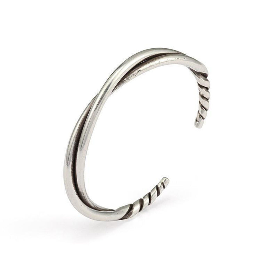 Men's Twisted Fashionable Retro Sterling Sier Opening Bracelets