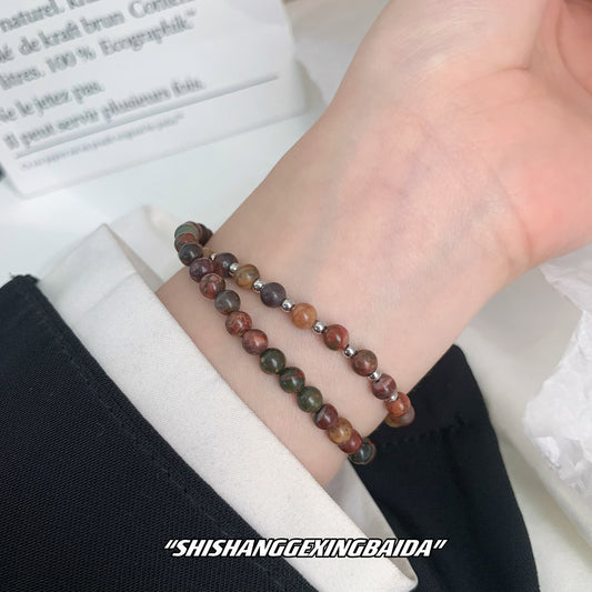 Bracelets personnalisés de tempérament de perles de ruban de pierre Picasso pour femmes