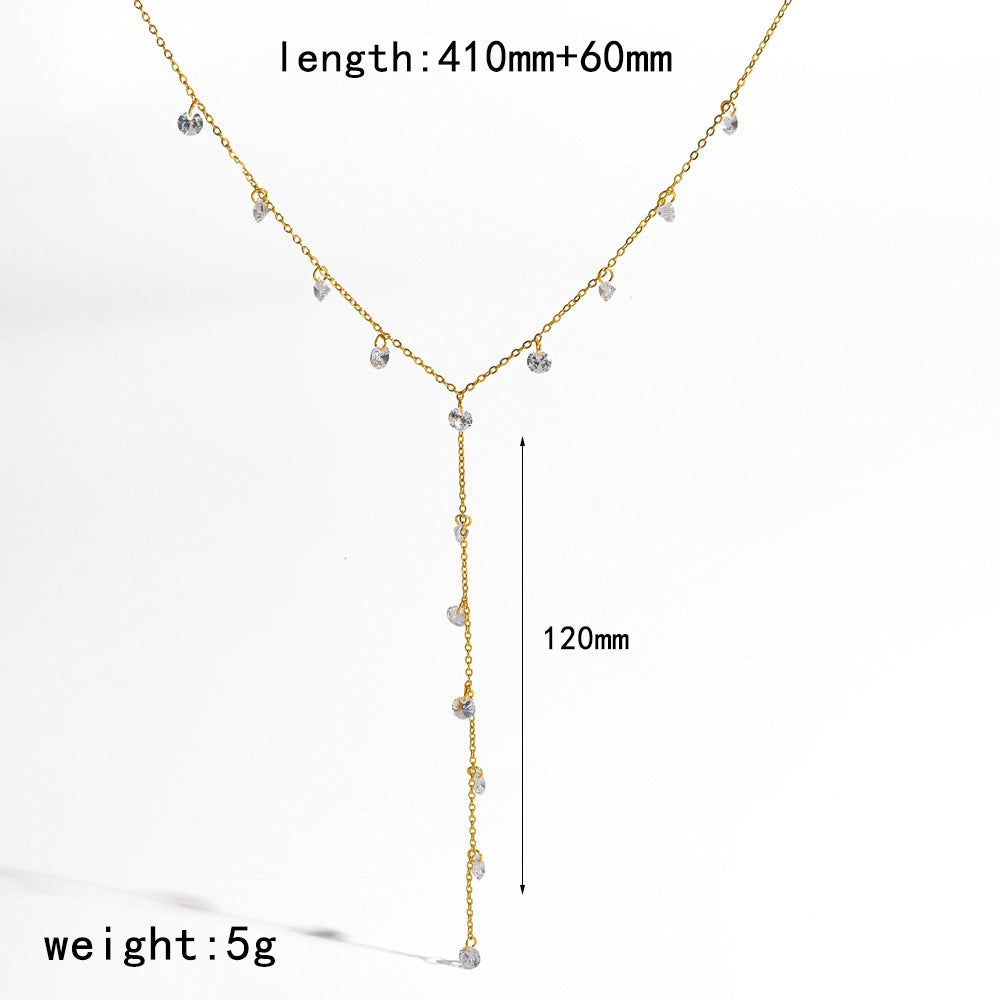 High-grade Stainless Steel Commute Style Y-shaped Necklace