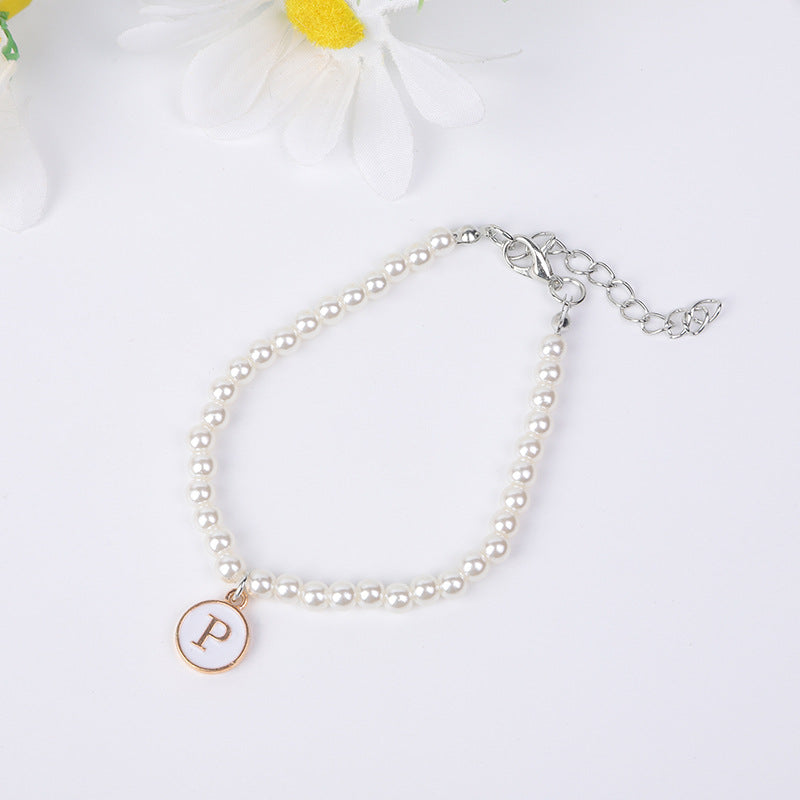 Bracelets femme simple perle anglais votre nom