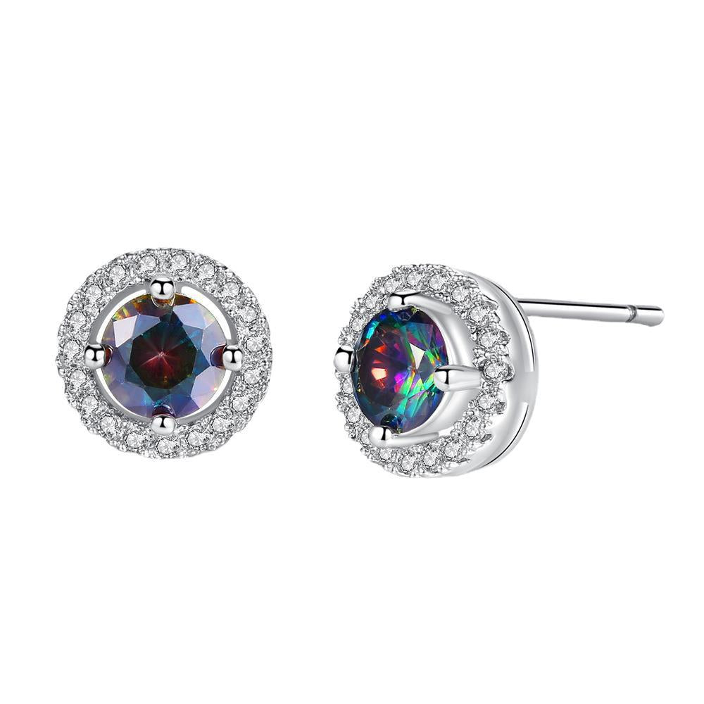 Korean Style Elegant Fashionable Colorful Zircon Earrings