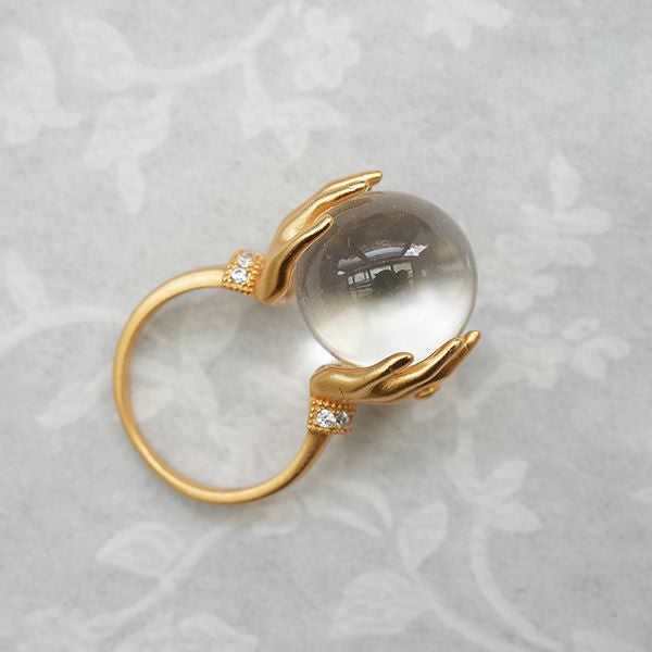 In Your Palm Planet Handmade Crystal Ball Couple Personalized Birthday Ring