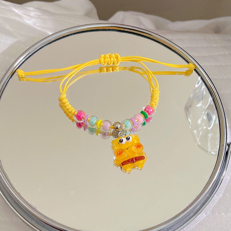 Bracelets doux de niche en corde tressée de dessin animé mignon