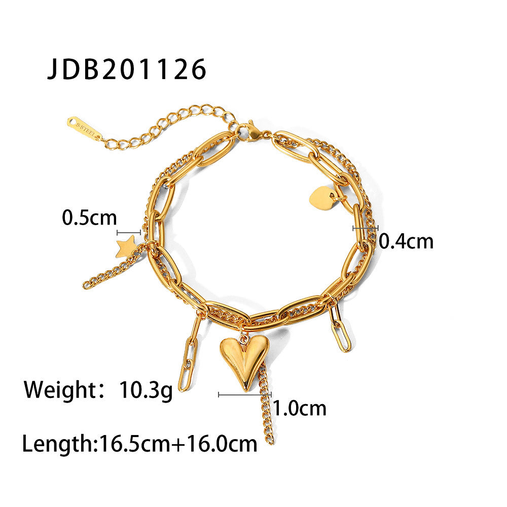 Electroplated Stainless Steel Gold Vertical Love Bracelets