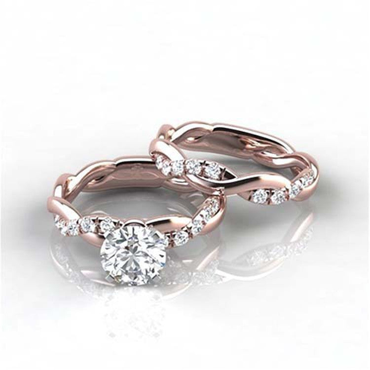 Women's Twist Diamond Fashion Twisted Engagement Wedding Rings