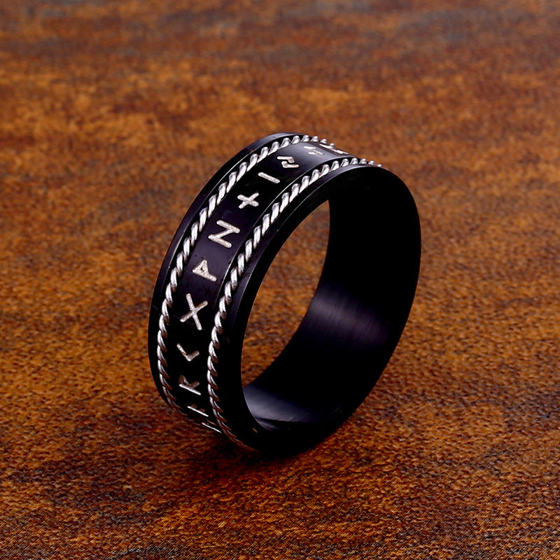 Men's Chain Letter Simplicity Nordic Retro Viking Rings