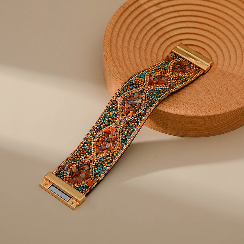 Christmas Gift Bohemian Handmade Gravel Bead Ethnic Bracelet