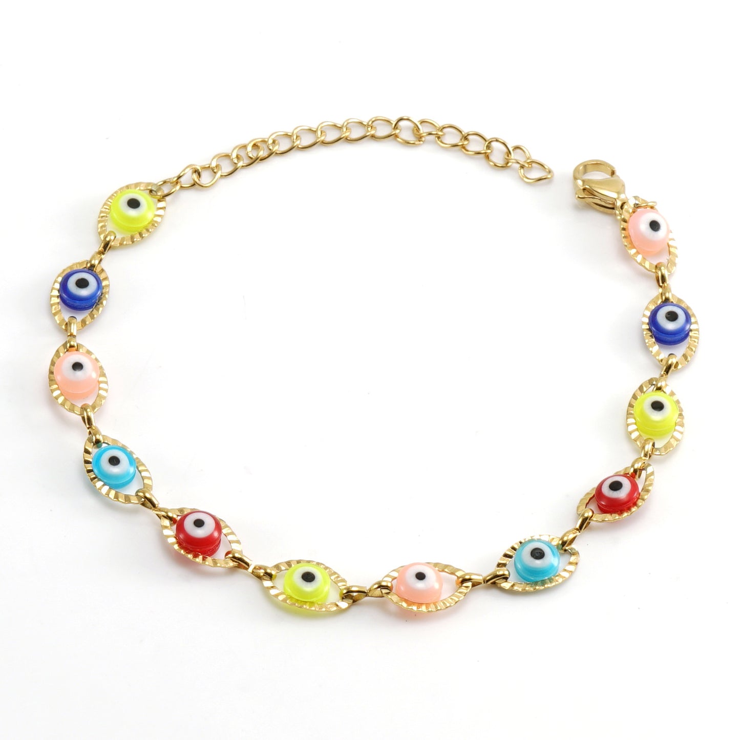 Women's Turkish Evil Eye Color Matching Stainless Necklaces